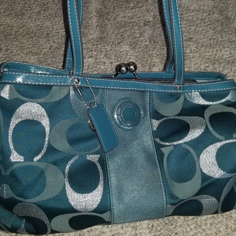 Coach handbag with coin top